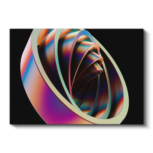 Renkli Spiral Evren - Dairesel Soyut Kompozisyon Kanvas Tablo