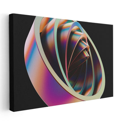 Renkli Spiral Evren - Dairesel Soyut Kompozisyon Kanvas Tablo