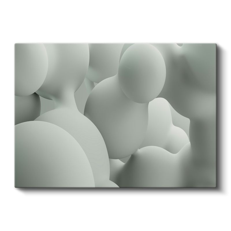 Yumuşak Küreler - Minimalist Beyaz Heykel Sanatı Kanvas Tablo