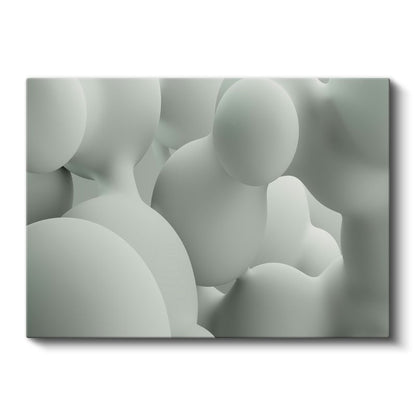 Yumuşak Küreler - Minimalist Beyaz Heykel Sanatı Kanvas Tablo