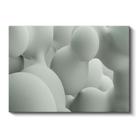 Yumuşak Küreler - Minimalist Beyaz Heykel Sanatı Kanvas Tablo