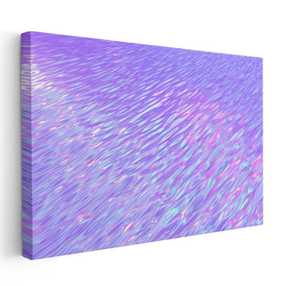 Mor Holografik Dalgalar - Işıltılı Akışkan Doku Kanvas Tablo