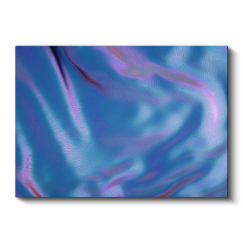 Mavi Dalga - Akışkan Pembe Geçişli Soyut Desen Kanvas Tablo