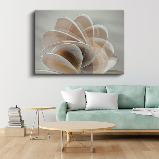 Zarif Spiral - Katmanlı Yarı Saydam Geometri Kanvas Tablo