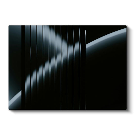 Minimalist Çizgi - Siyah Üzeri Gri Geometrik Yapı Kanvas Tablo