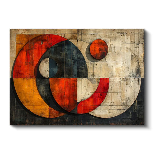 Geometrik Denge - Modern Daire Kompozisyonu Kanvas Tablo