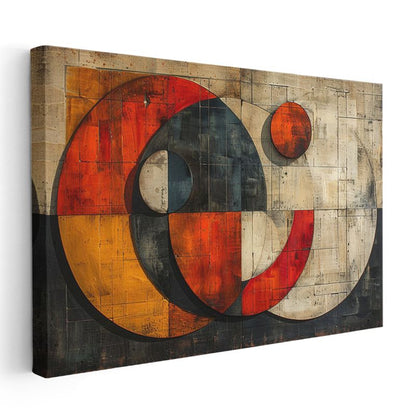 Geometrik Denge - Modern Daire Kompozisyonu Kanvas Tablo