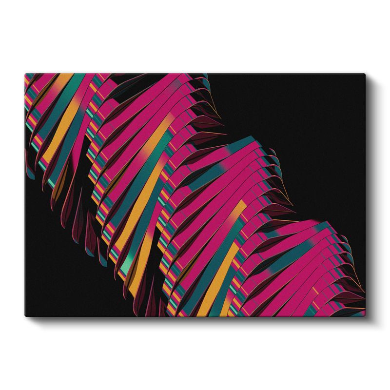 Ritmik Şeritler - Çok Renkli Geometrik Dalga Kanvas Tablo