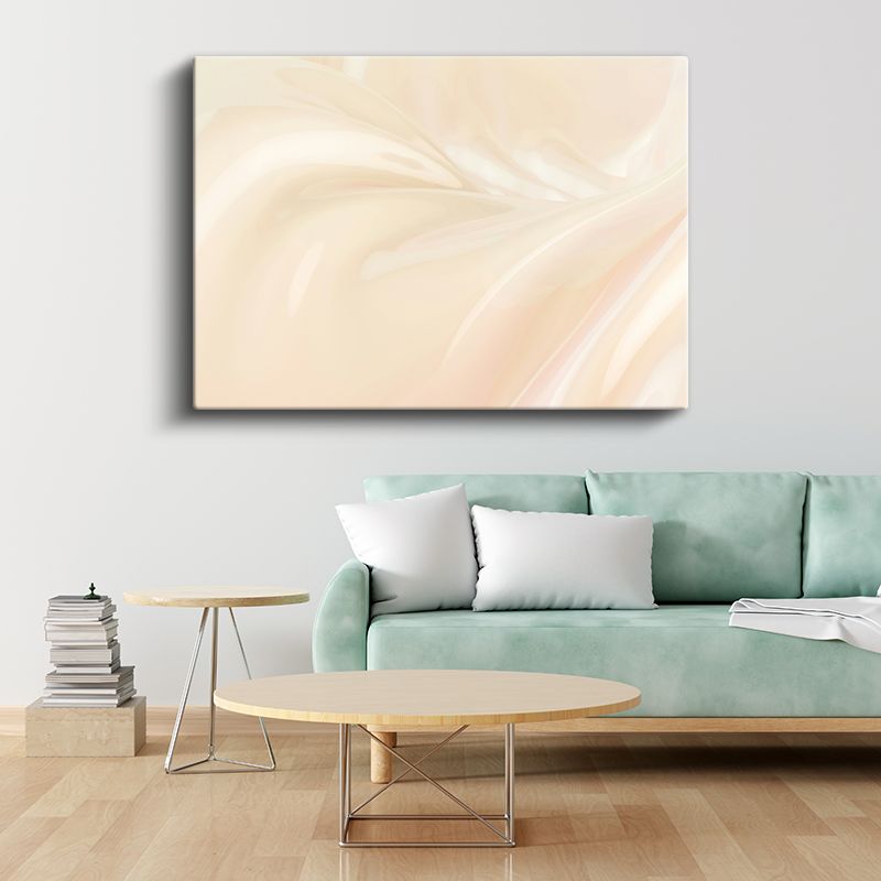 Yumuşak Dalgalar - Nötr Ton Soyut Akış Kanvas Tablo