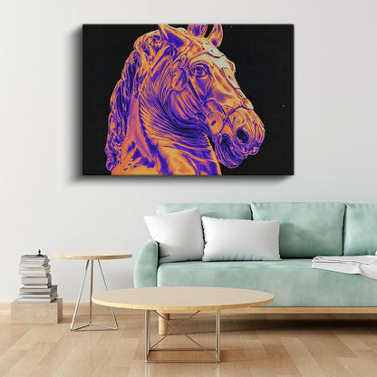 Neon At - Termal Görüntü Efektli Heykel Kanvas Tablo