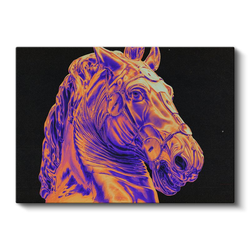 Neon At - Termal Görüntü Efektli Heykel Kanvas Tablo