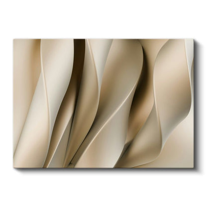 Zarif Dalgalar - Bej Tonlarında Minimalist Soyut Kanvas Tablo