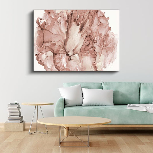 Pudra Akışı - Sulu Boya Efektli Organik Formlar Kanvas Tablo