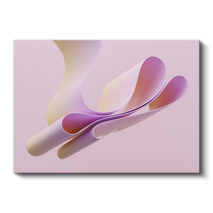 Pembe Harmoni - Yumuşak Kıvrımlı Üç Boyutlu Formlar Kanvas Tablo