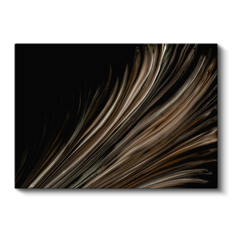 Altın Işıltı - Siyah Zeminde Dramatik Çizgiler Kanvas Tablo