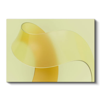 Sarı Akışkan Form - Minimalist 3D Soyut Tasarım Kanvas Tablo
