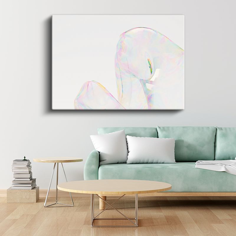 Opal İllüzyon - Pastel Tonlarda Yarı Saydam Soyut Form Kanvas Tablo