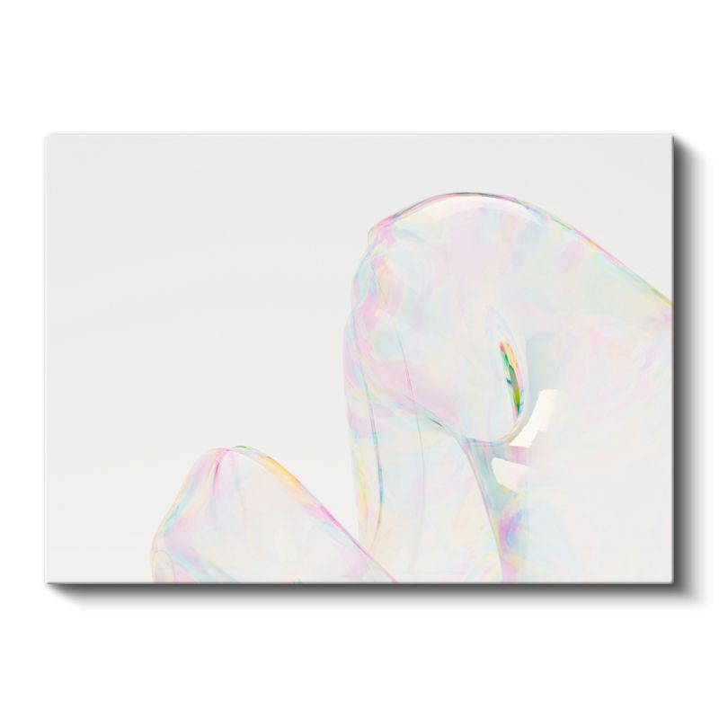 Opal İllüzyon - Pastel Tonlarda Yarı Saydam Soyut Form Kanvas Tablo