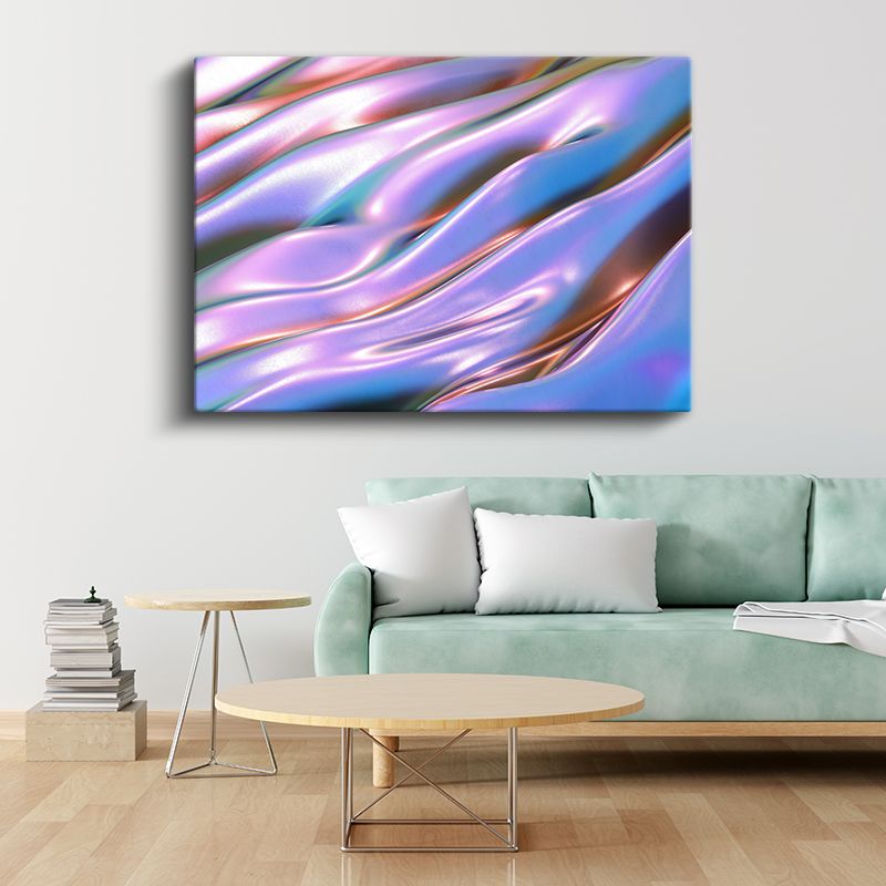 Holografik Dalgalar - Metalik Renkli Akışkan Yüzeyler Kanvas Tablo