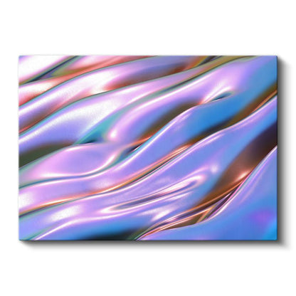 Holografik Dalgalar - Metalik Renkli Akışkan Yüzeyler Kanvas Tablo