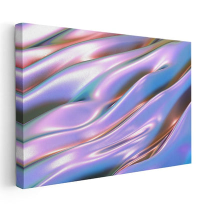 Holografik Dalgalar - Metalik Renkli Akışkan Yüzeyler Kanvas Tablo