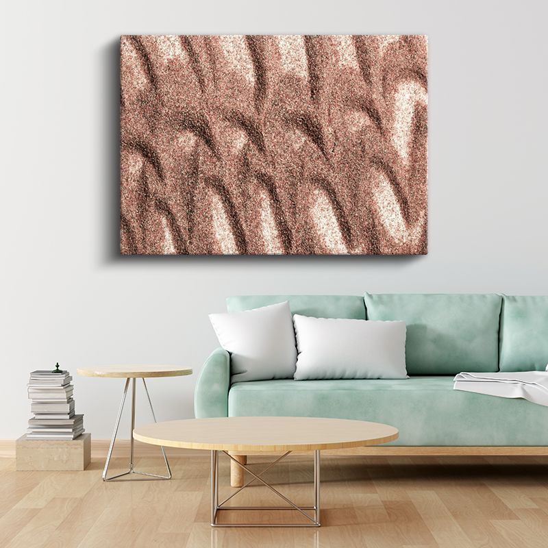 Rose Gold Doku - Granüllü Soyut Dalgalı Desen Kanvas Tablo