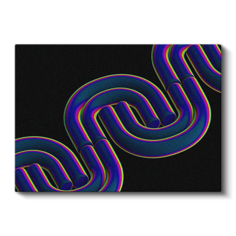 Neon Spiral - Çok Boyutlu Geometrik Soyut Kanvas Tablo