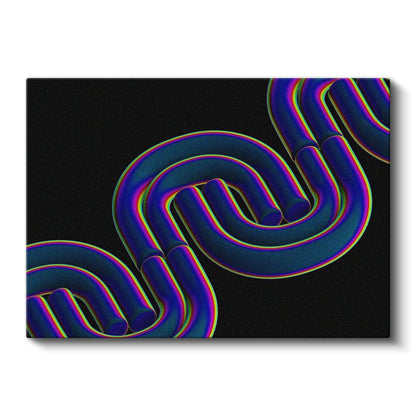 Neon Spiral - Çok Boyutlu Geometrik Soyut Kanvas Tablo