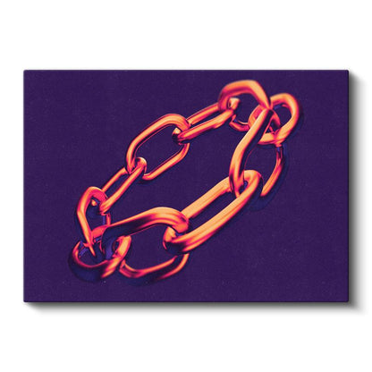 Turuncu Zincir - Modern Minimalist 3D Kanvas Tablo