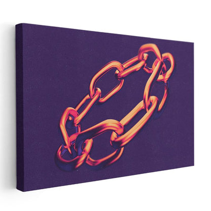 Turuncu Zincir - Modern Minimalist 3D Kanvas Tablo
