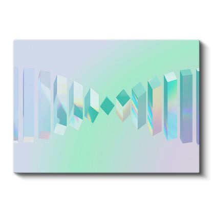 Holografik Küpler - Geometrik Mimari Soyut Kanvas Tablo