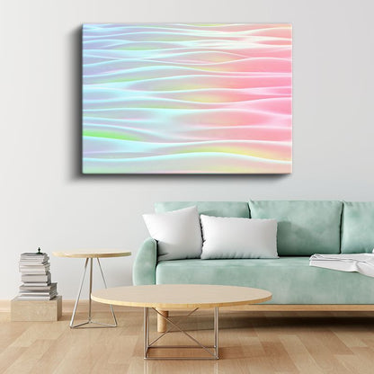 Pastel Dalgalar - Harmonik Çizgisel Soyut Kanvas Tablo