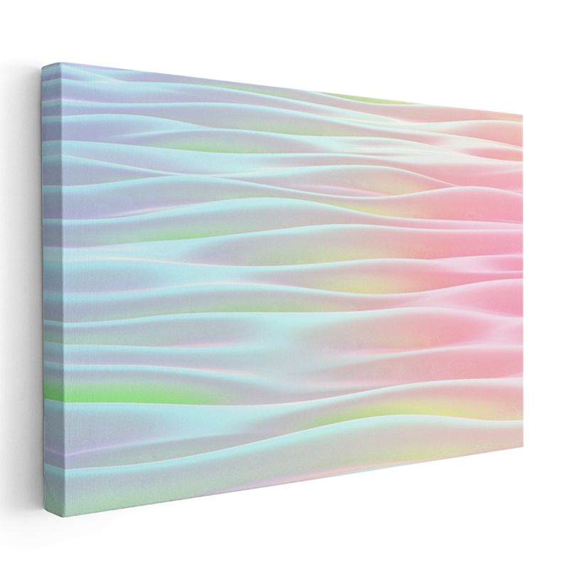 Pastel Dalgalar - Harmonik Çizgisel Soyut Kanvas Tablo
