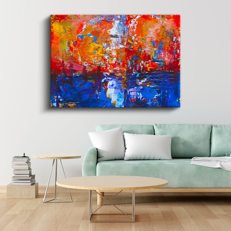 Ateş ve Su Dengesi - Canlı Renk Patlaması Kanvas Tablo