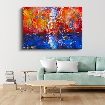 Ateş ve Su Dengesi - Canlı Renk Patlaması Kanvas Tablo