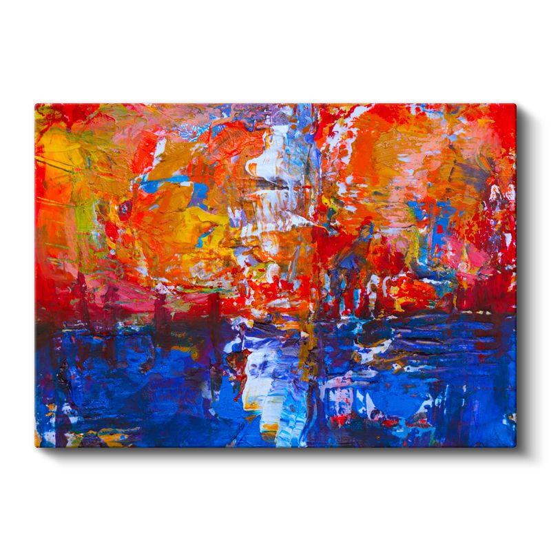 Ateş ve Su Dengesi - Canlı Renk Patlaması Kanvas Tablo
