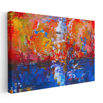 Ateş ve Su Dengesi - Canlı Renk Patlaması Kanvas Tablo