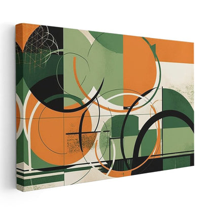Geometrik Harmoni - Modern Çemberler Kompozisyonu Kanvas Tablo