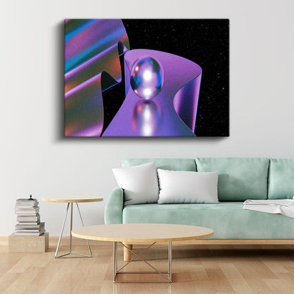 Kozmik Yansıma - Futuristik Küre Tasarımı Kanvas Tablo