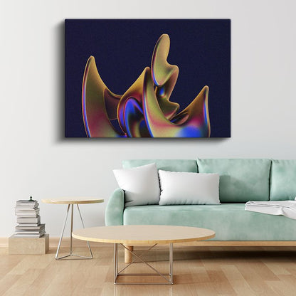 Altın Dalgalar - Dinamik Form Kompozisyonu Kanvas Tablo