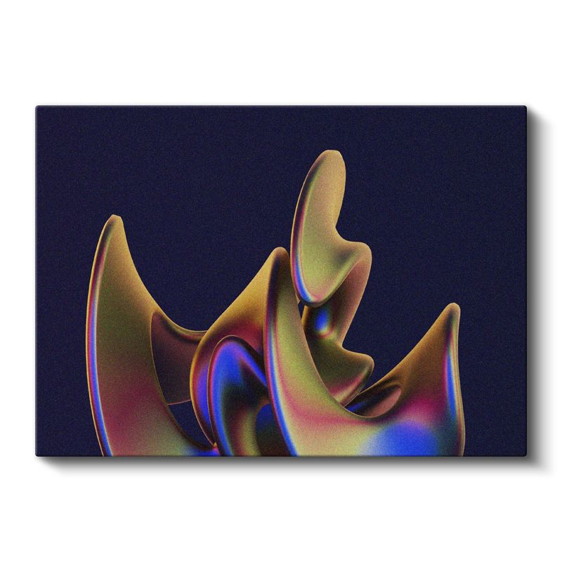 Altın Dalgalar - Dinamik Form Kompozisyonu Kanvas Tablo