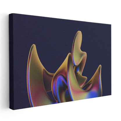 Altın Dalgalar - Dinamik Form Kompozisyonu Kanvas Tablo