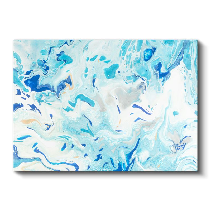 Okyanus Akıntısı - Mavi Mermer Efekti Kanvas Tablo