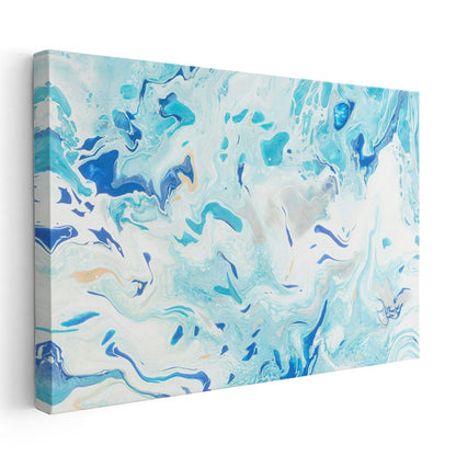 Okyanus Akıntısı - Mavi Mermer Efekti Kanvas Tablo