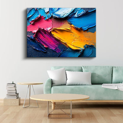 Renk Paleti - Tekstürlü Boya Darbeleri Kanvas Tablo