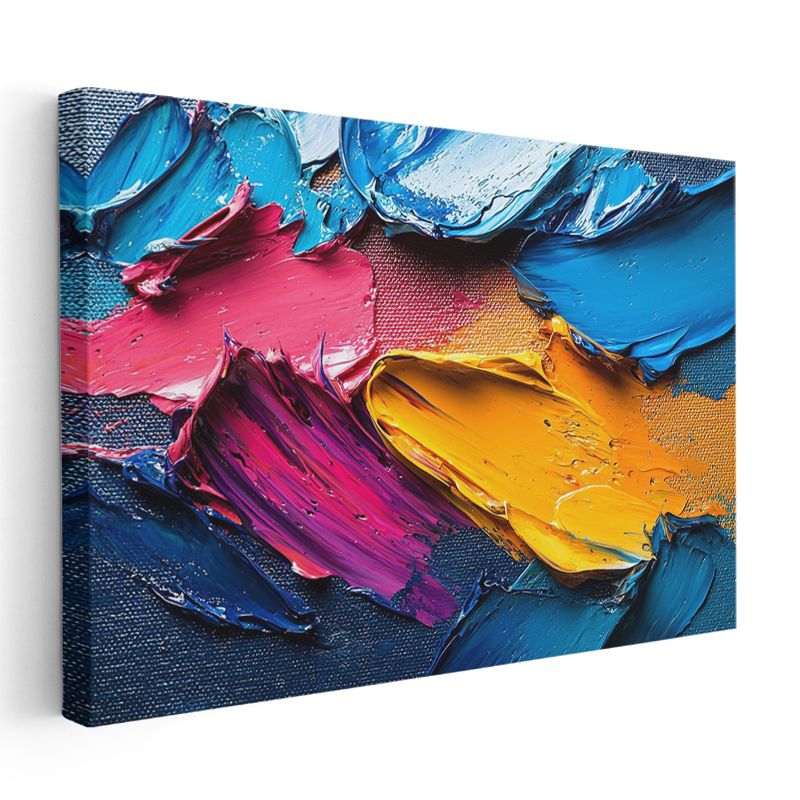 Renk Paleti - Tekstürlü Boya Darbeleri Kanvas Tablo