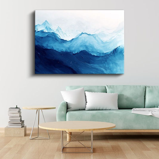 Mavi Dalgalar - Okyanus Derinlikleri Soyut Kanvas Tablo