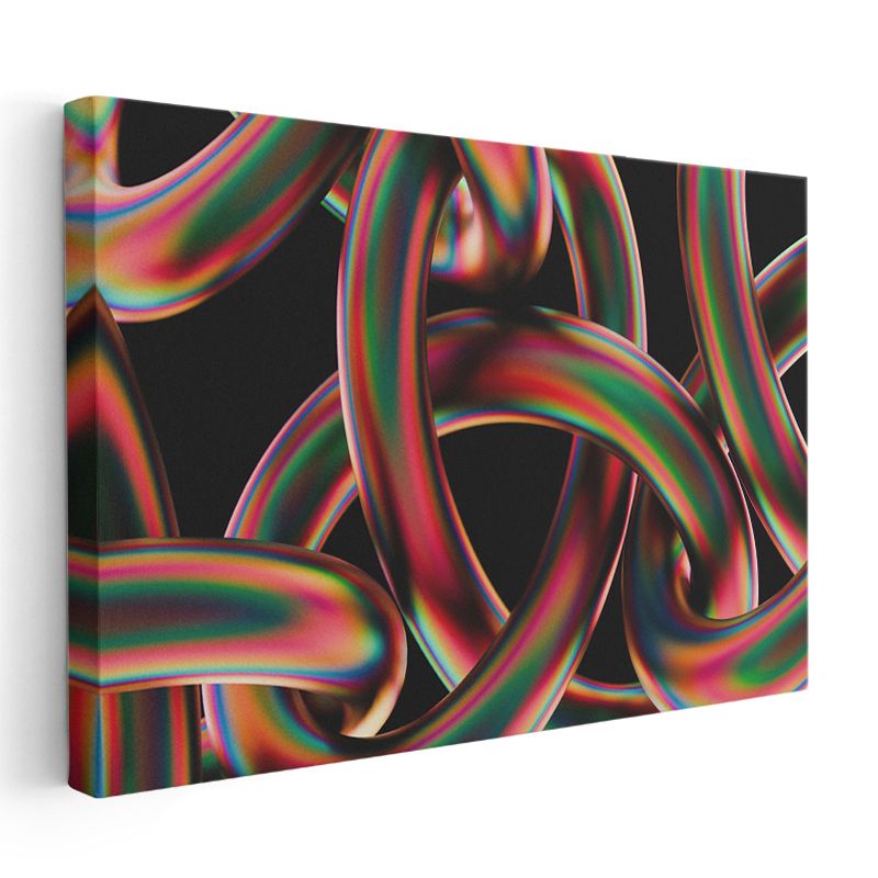 Gökkuşağı Sarmallar - Renkli Sonsuzluk Vektörel Kanvas Tablo