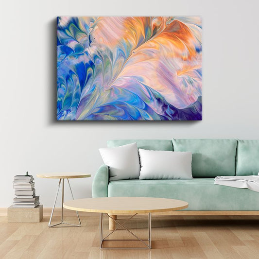 Renkli Harmoni - Pastel Akışkan Formlar Kanvas Tablo