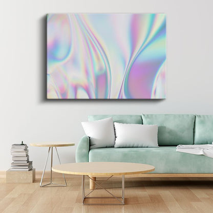 Holografik Akış - Pastel Işık Yansımaları Kanvas Tablo